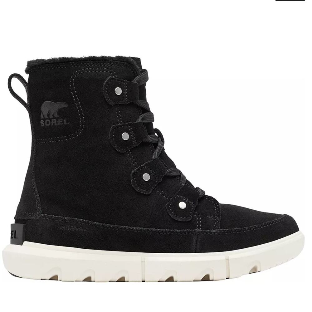 NWT Sorel black nubuck fur fleece lined waterproof Explorer Next Joan boots - Picture 4 of 16